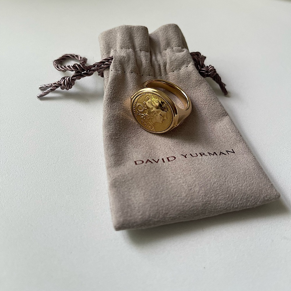 ROMAN COIN RING IN 18K YELLOW GOLD